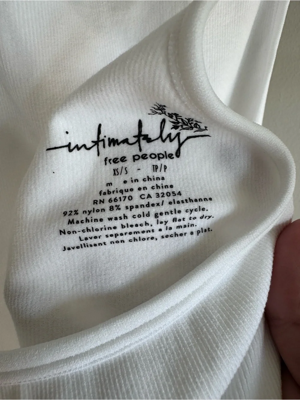 Free People White Ribbed Tank Top